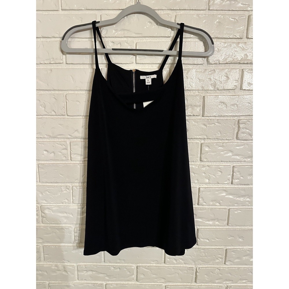 NWT Bar lll Top Deep Black Zip Up Back Women's Size 1X Sleeveless